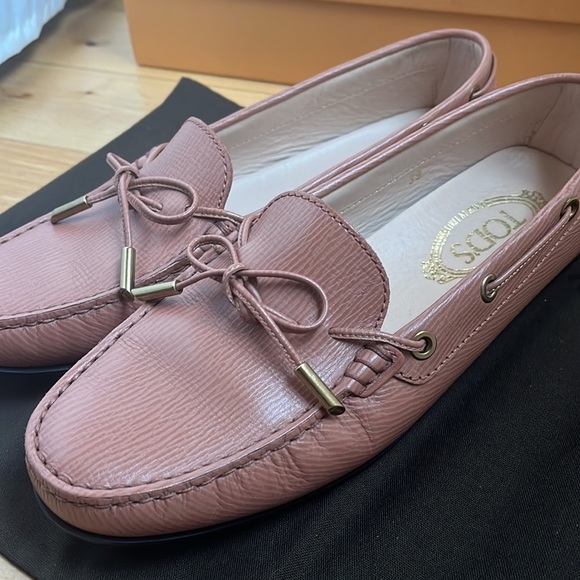 TODS Leather Gomino Driving Loafers Tan Sz 39 - Picture 9 of 13